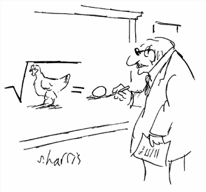 sqrt of chicken = egg